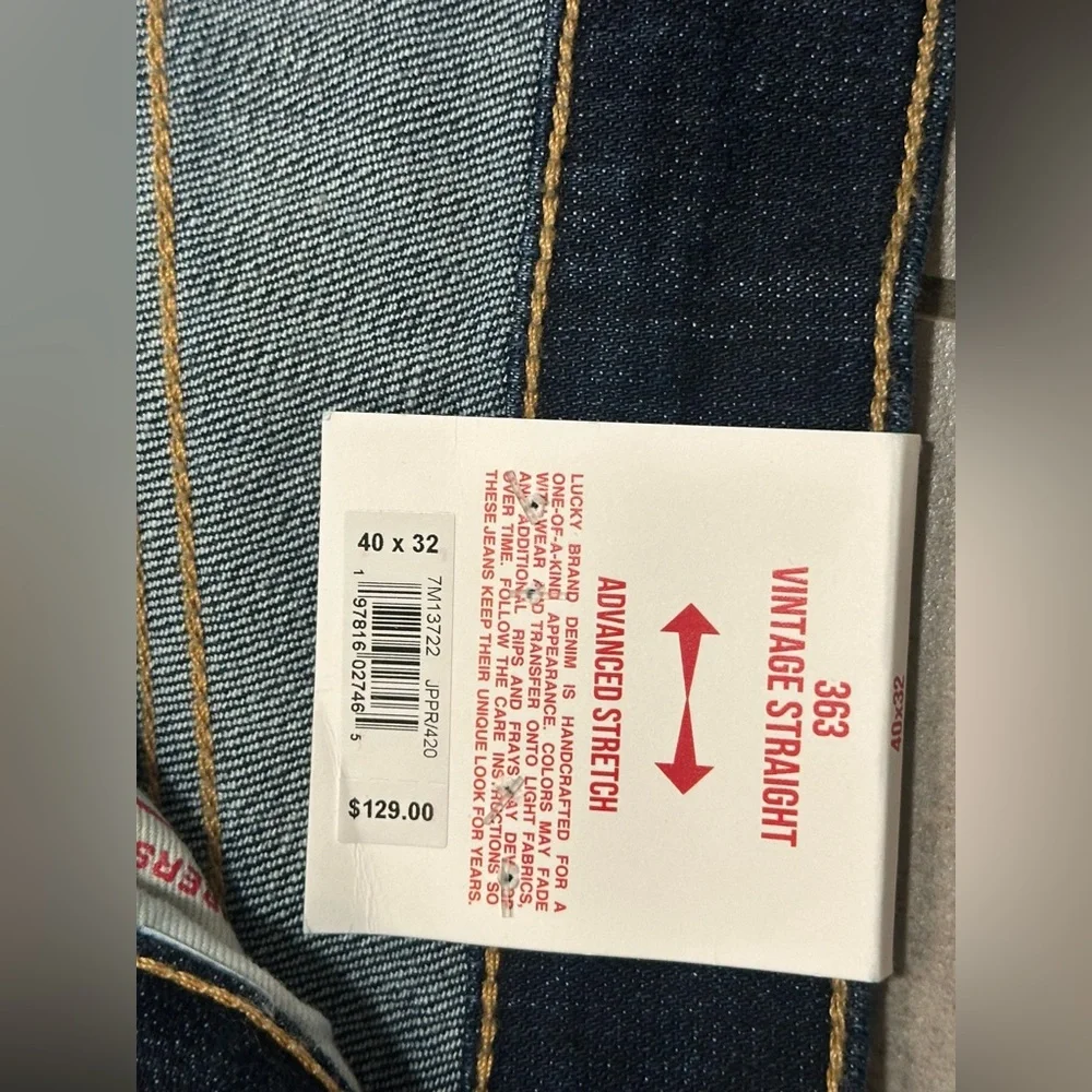 NWT Lucky Brand Mens Denim Vintage Straight 363 Jeans 40x32  $129 - Picture 10 of 12